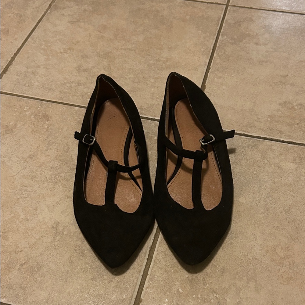 Elegant Black Women's T-Strap Shoes